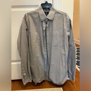 Gray Calvin Klein Striped 16.5 Button Down